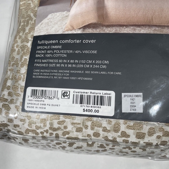 NIB‎ $400 [ Full / Queen ] Duvet Cover for Hudson Park Speckle Ombre - Picture 4 of 11